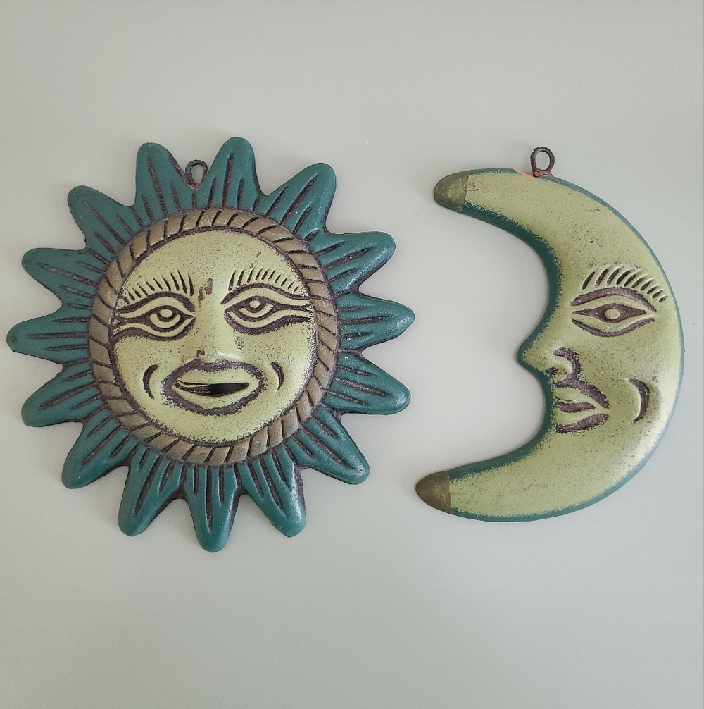 Terracotta Sun and Moon Wall Decor - Picture 13 of 13